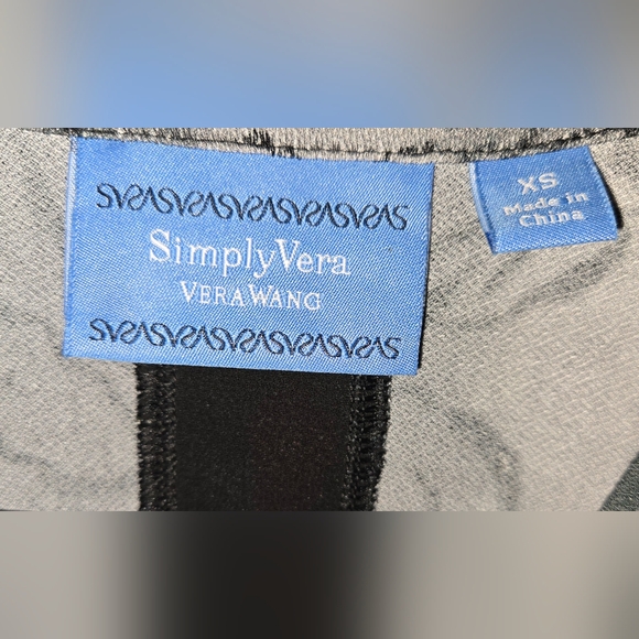 Simply Vera Vera Wang Black and Gray Cowl Neck Knee Length Dress, XS - Picture 6 of 9